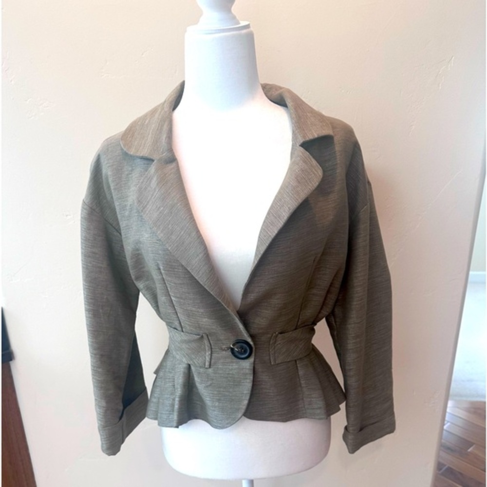 Mng gold Tone linen blazer